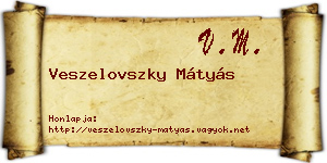 Veszelovszky Mátyás névjegykártya
