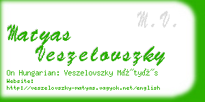 matyas veszelovszky business card